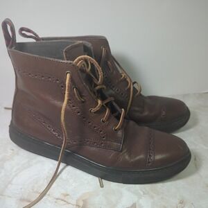 Polo Ralph Lauren Brown Leather Boots Jarrod Mid‎ Boots Cap toe Sz 8.5D  womens